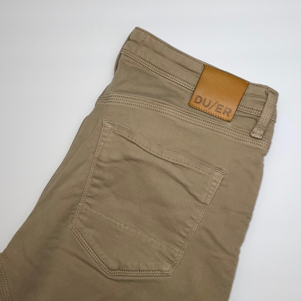 DU/ER N2X Slim Fit Pants Mens 33x30(29"L) Brown No Sweat Tapered Performance
